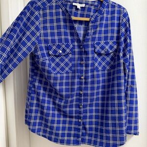 Women’s professional Royal Blue Checkered Top